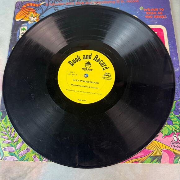 Vintage 1971 Alice In Wonderland Read Along Book & Record Vinyl Record - Picture 5 of 6
